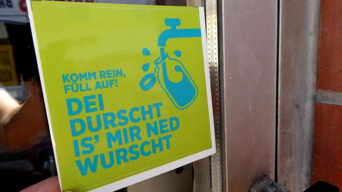 Gratis Wasser für alle: „Dei Durscht is mir ned wurscht“