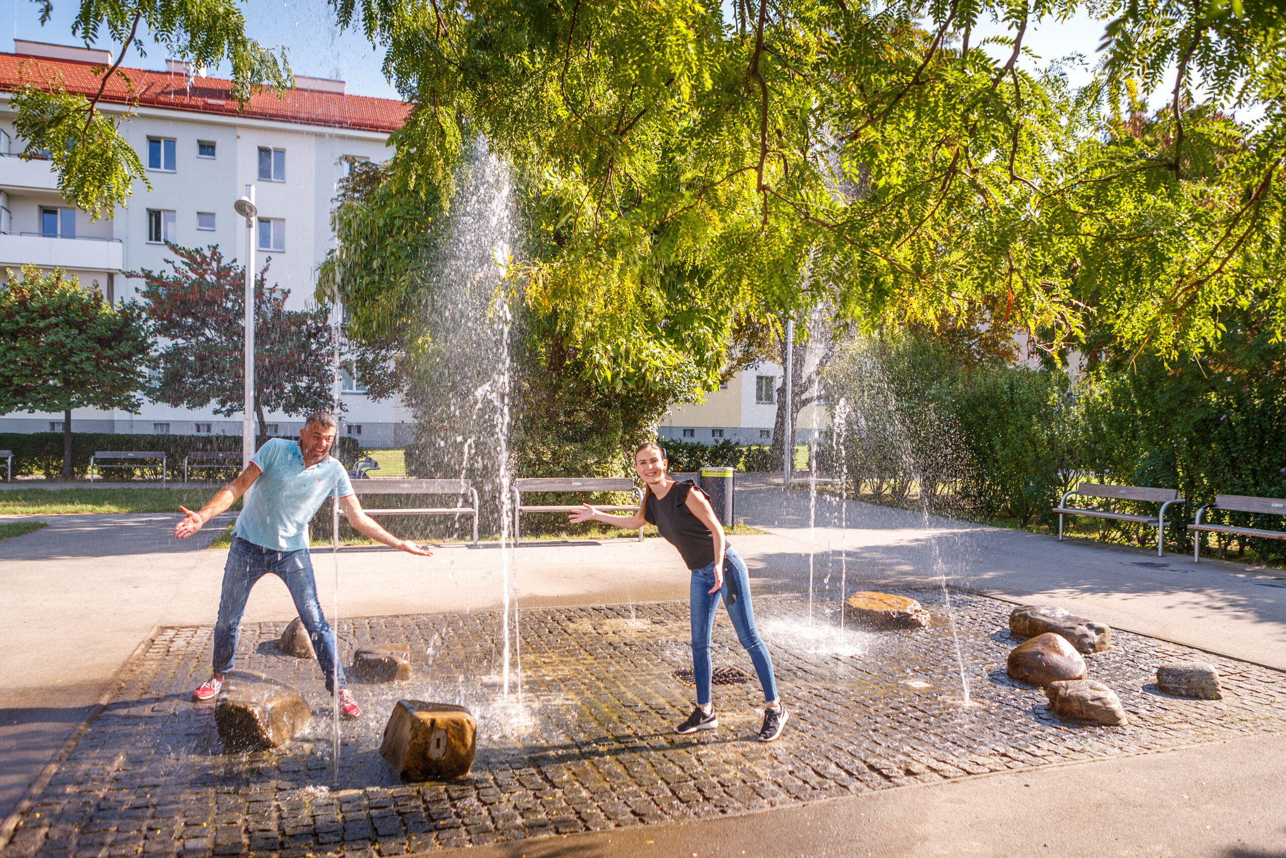 Spritziger Sommer: Wiens Wasserspielplätze und Nebelduschen