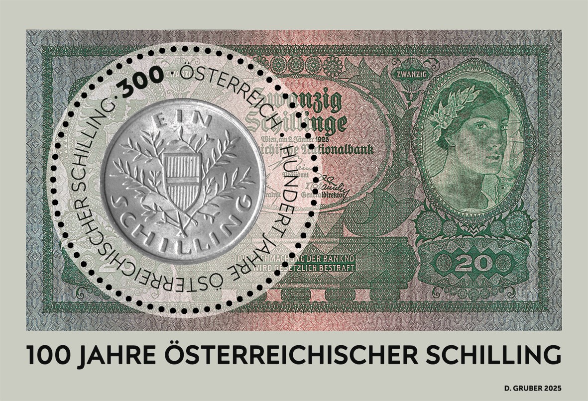 100 Jahre Schilling: Briefmarke zum Jubiläum des „Alpendollars“