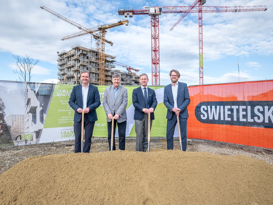 Wohnen m Village: Spatenstich für freifinanzierte 72 Mietwohnungen